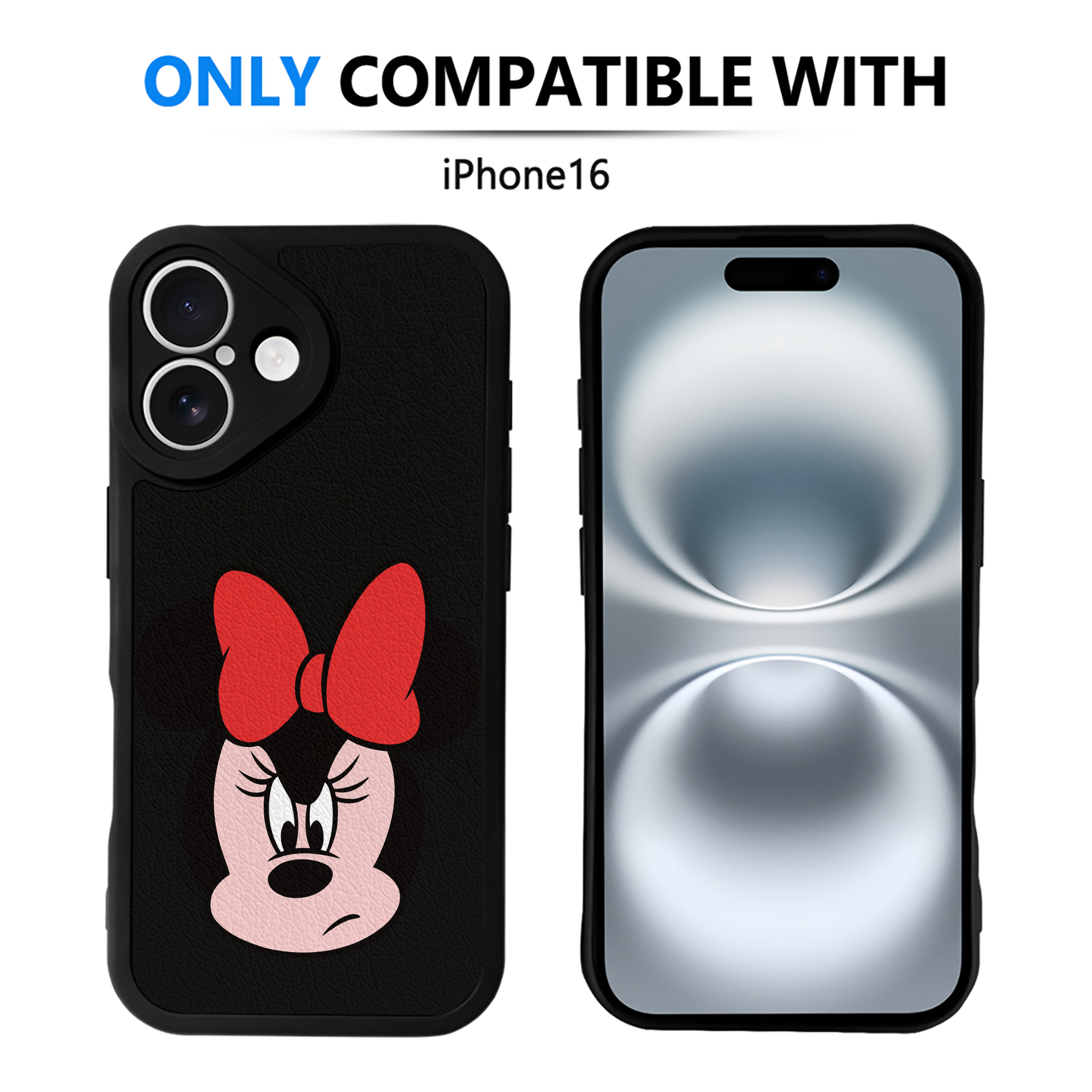 （画像用） ミッキーマウス Mickey Mouse 【iPhone 16シリーズ対応】シリコンスマホケース（レザー調） 材質：シリコン